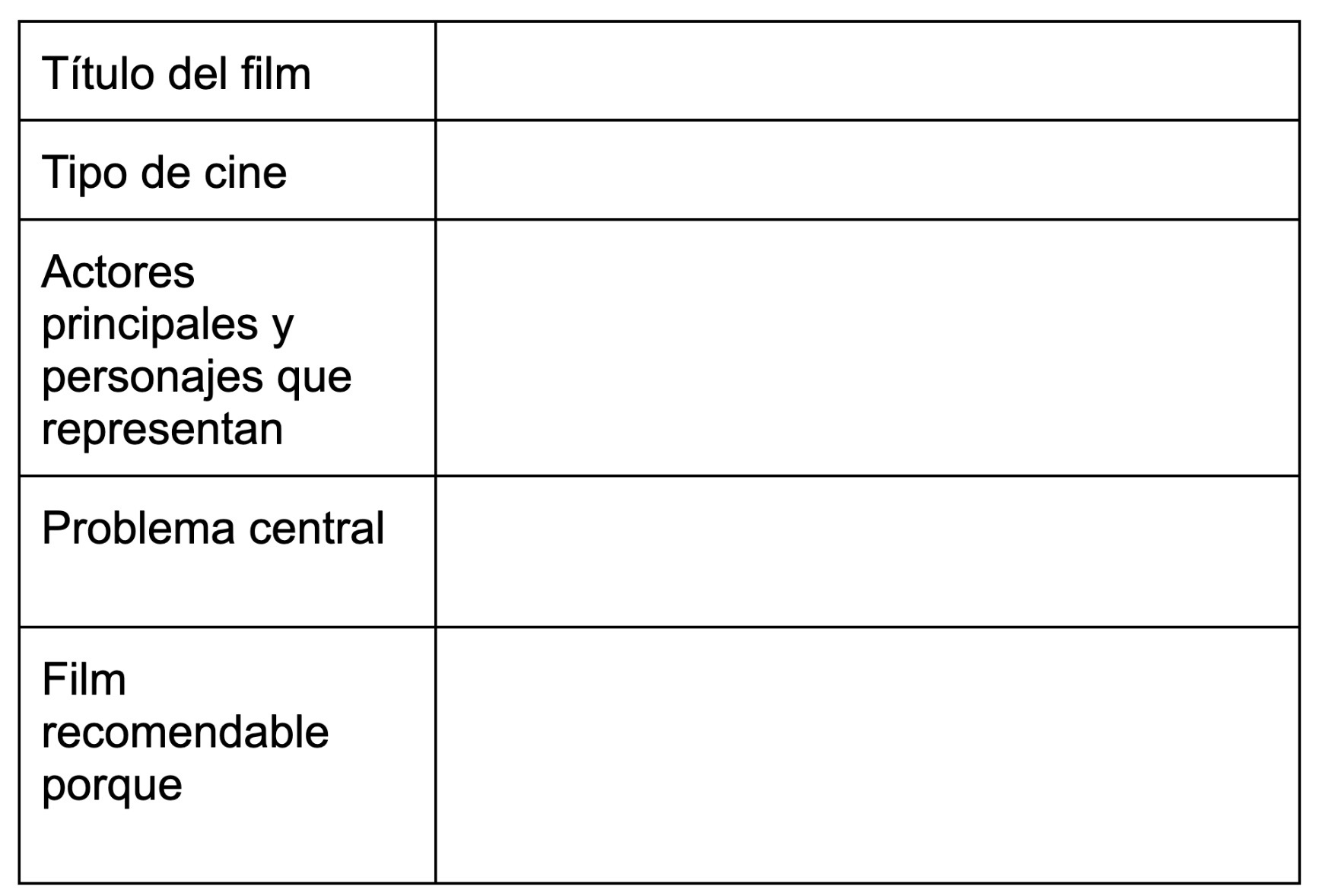 ficha cine