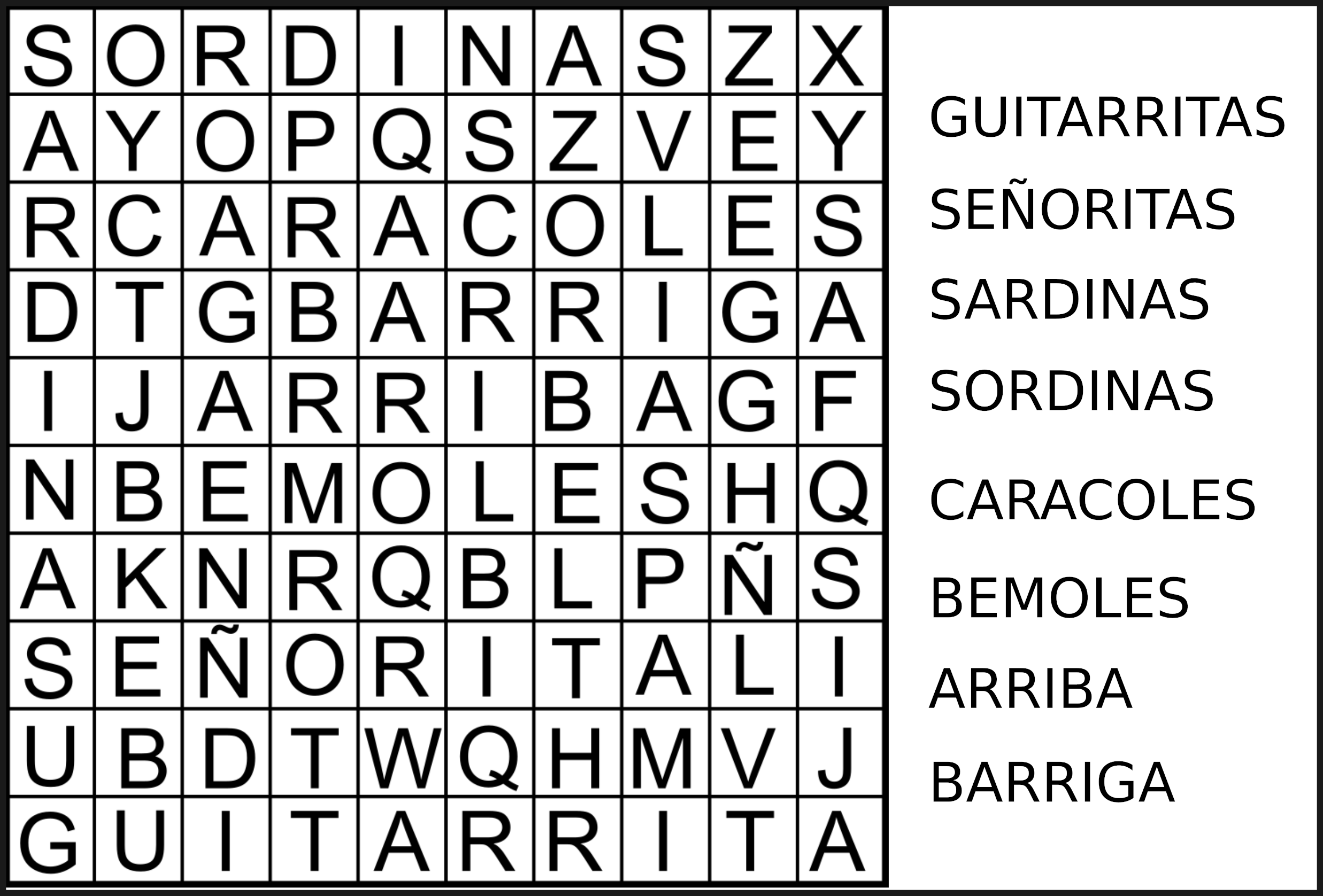 sopa de letras