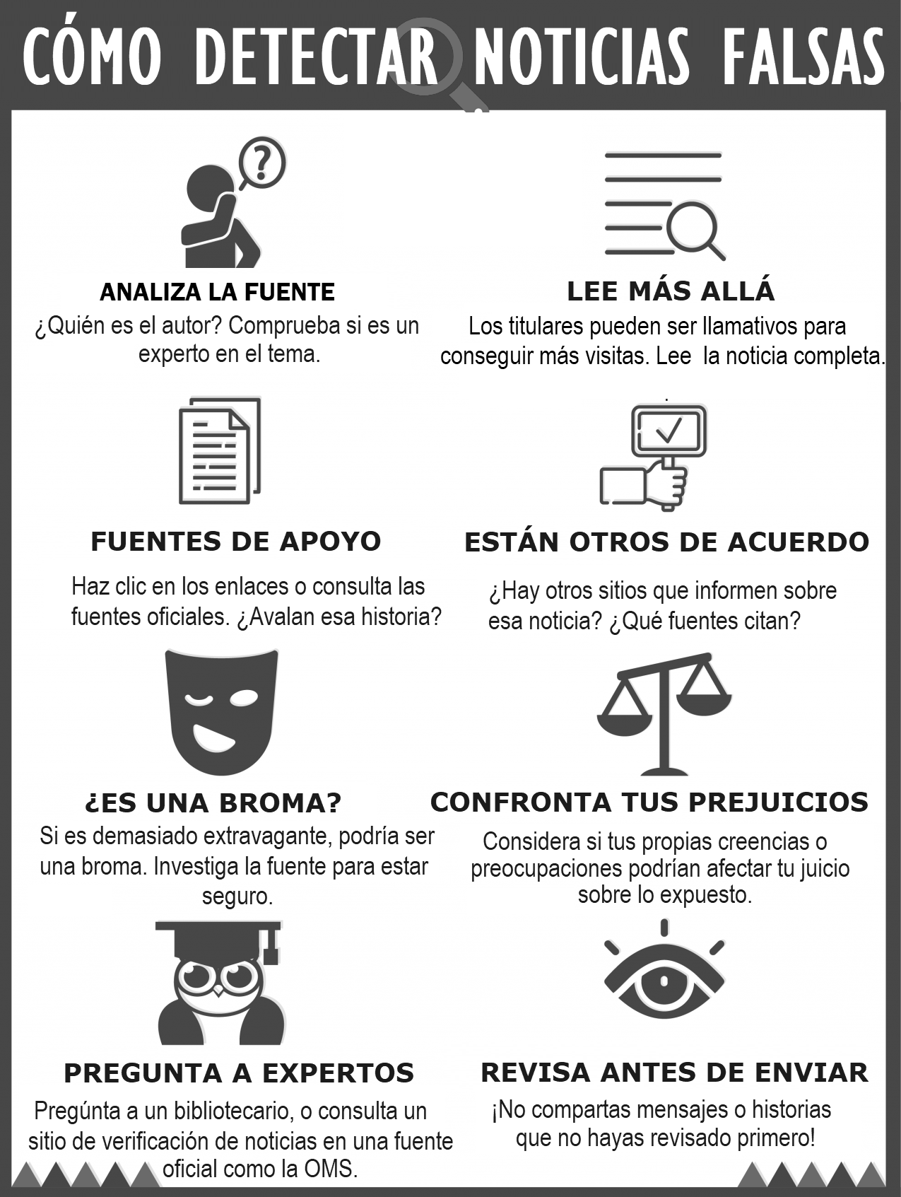 Lectura en Crea de un afiche con consejospng
