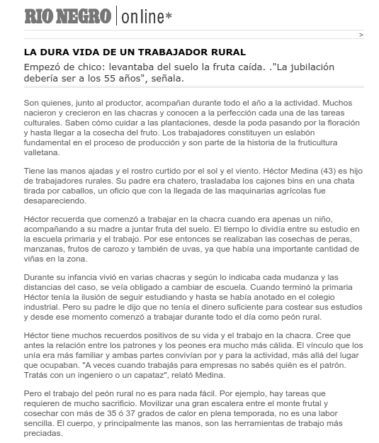 la dura vida d eun trabajador rural