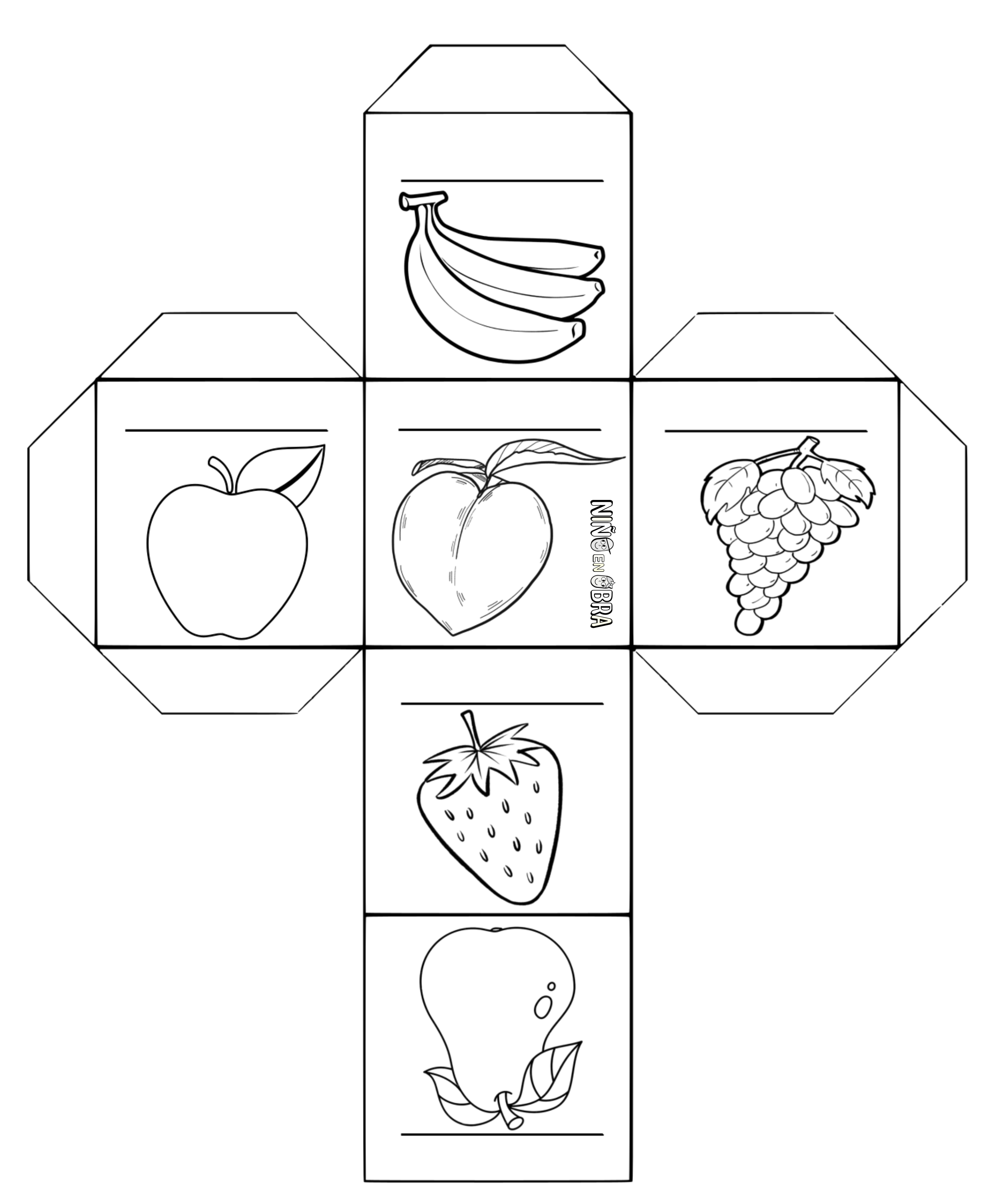 dados de frutas para imprimir